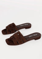 swatch_Dark Brown Suede bibi lou holly flat sandal