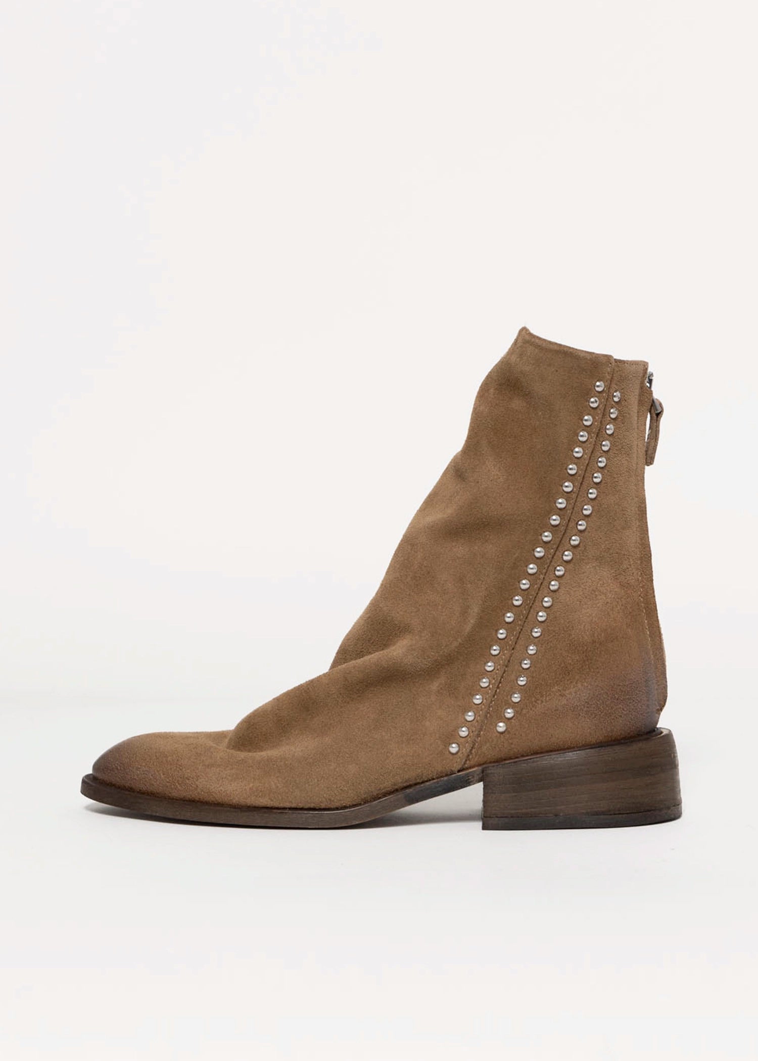 swatch_Tobacco Suede l'idea ruched ankle boot