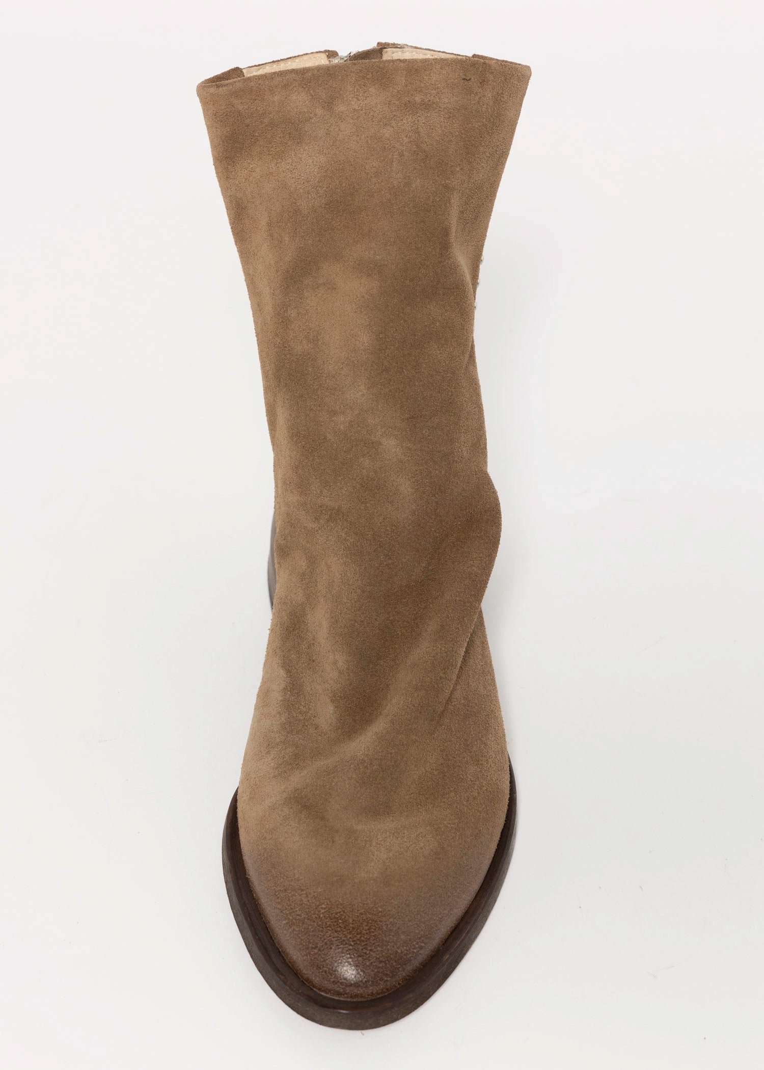 swatch_Tobacco Suede l'idea ruched ankle boot