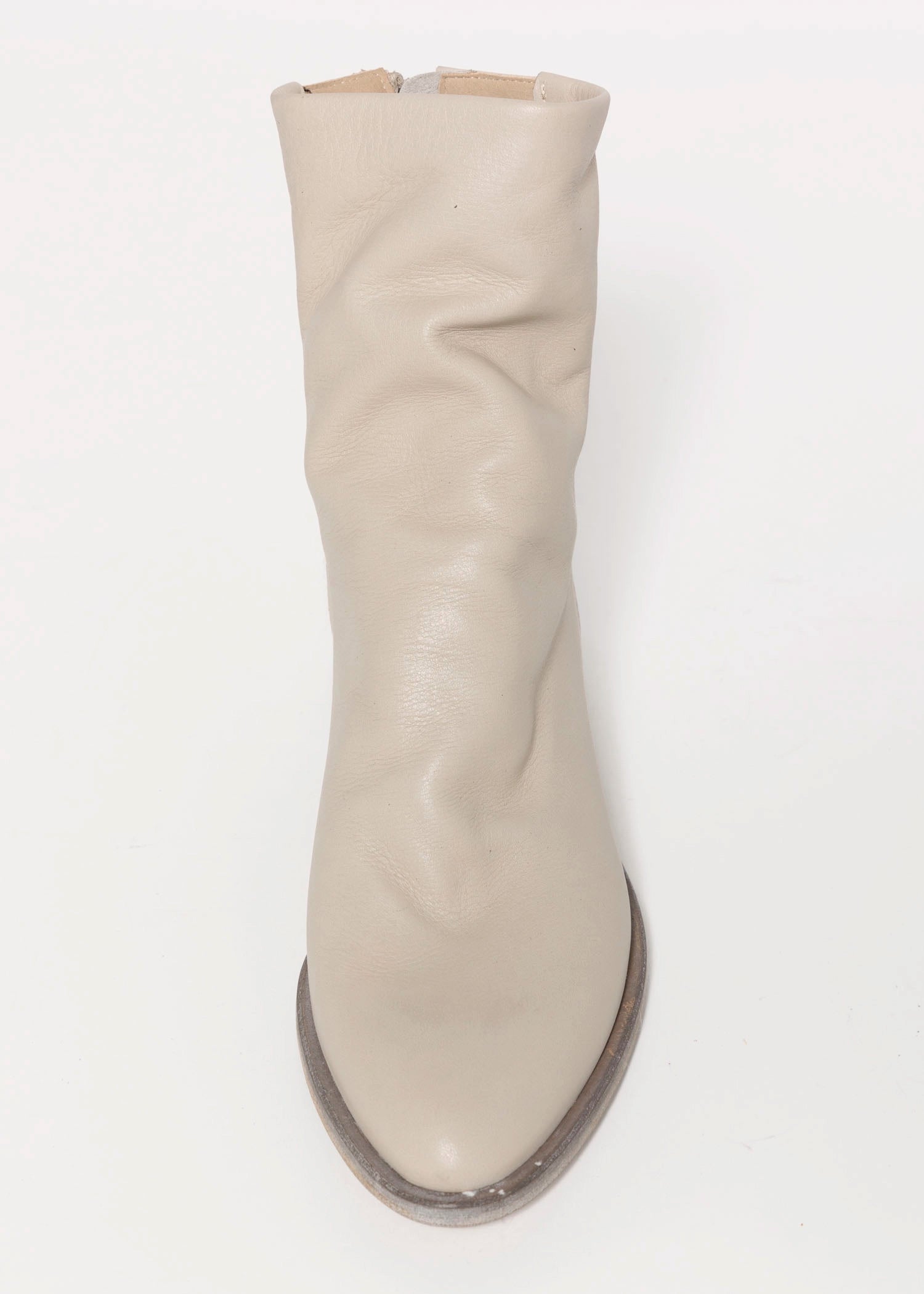 swatch_Off White Leather l'idea ruched ankle boot