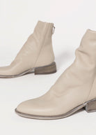 swatch_Off White Leather l'idea ruched ankle boot