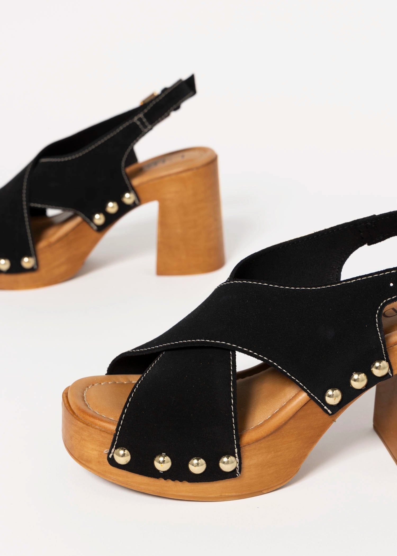 swatch_Black Suede l'idea slingback clog sandal