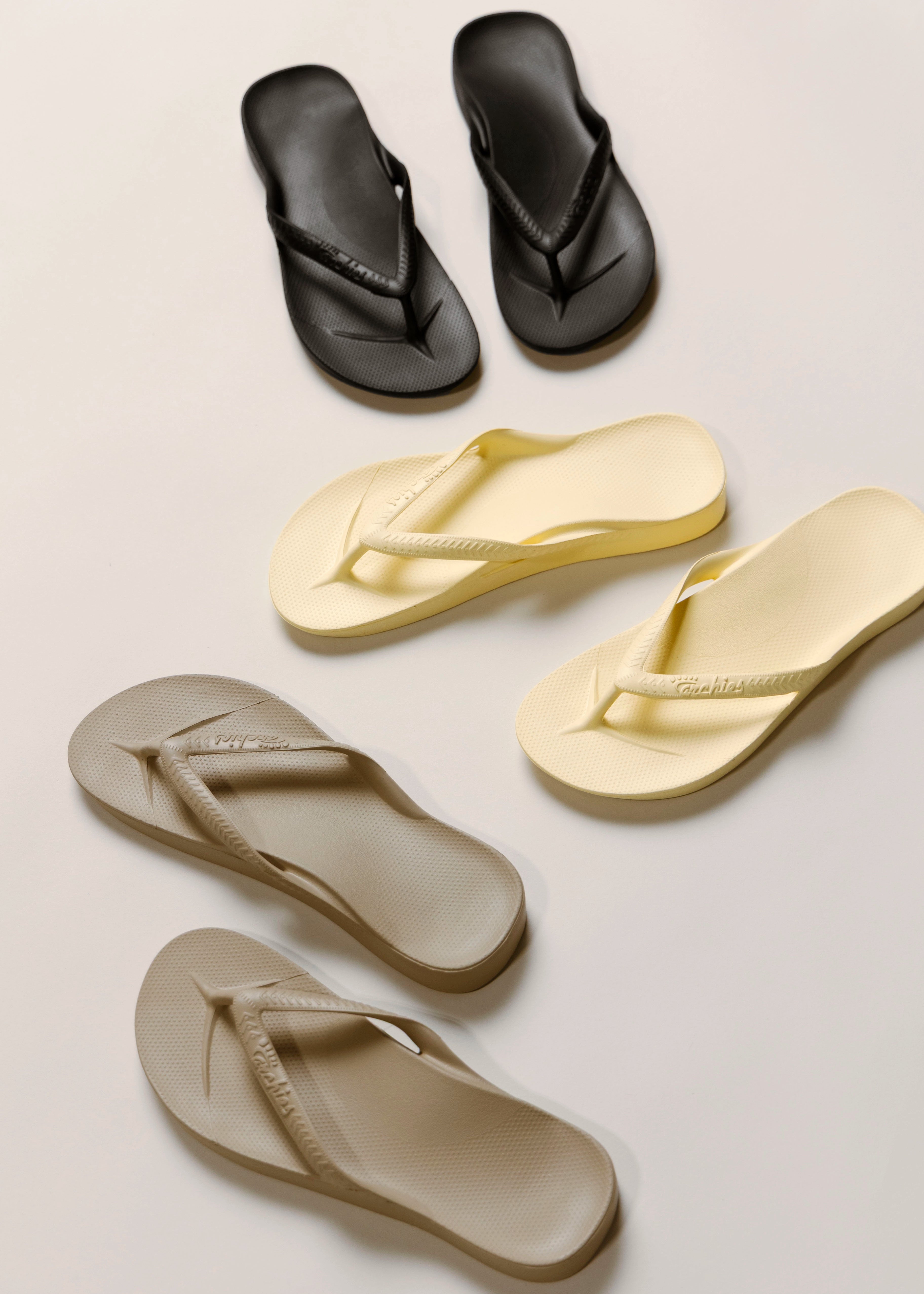 swatch_black arch support flip flop flat sandals