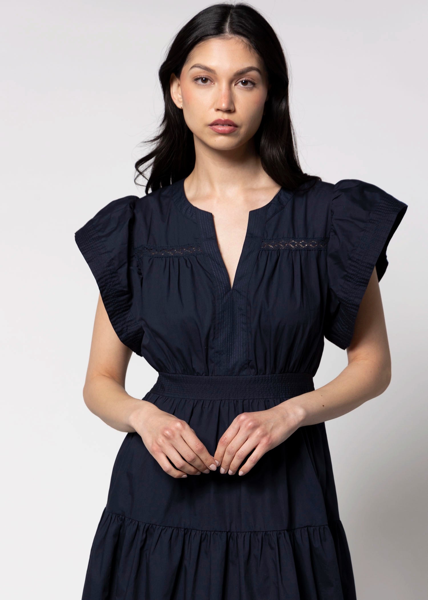 swatch_Navy tiered midi dress