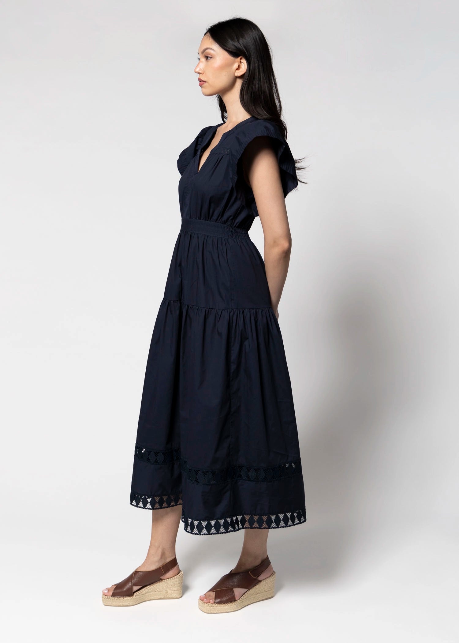 swatch_Navy tiered midi dress
