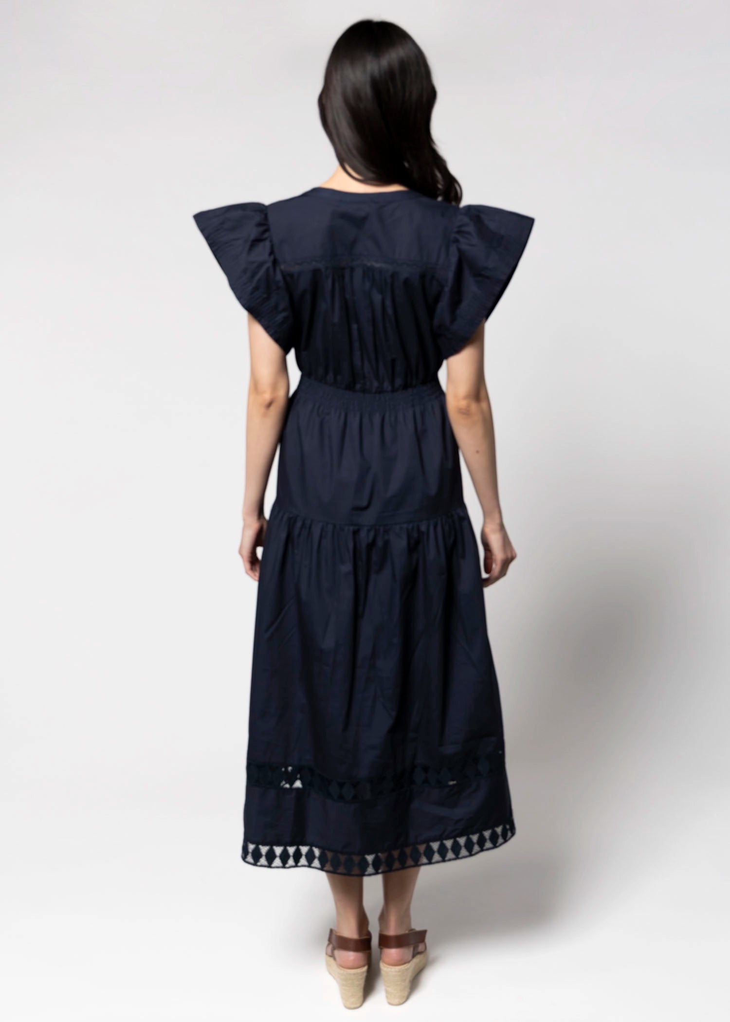 swatch_Navy tiered midi dress