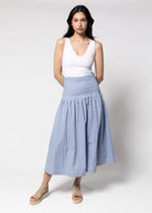 swatch_Blue drop waist midi skirt