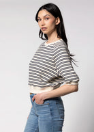 swatch_Navy Stripe perfect white tee effie terry sweatshirt