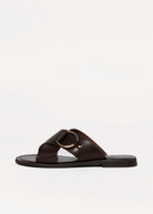 swatch_Brown Leather l'idea crossband flat sandal