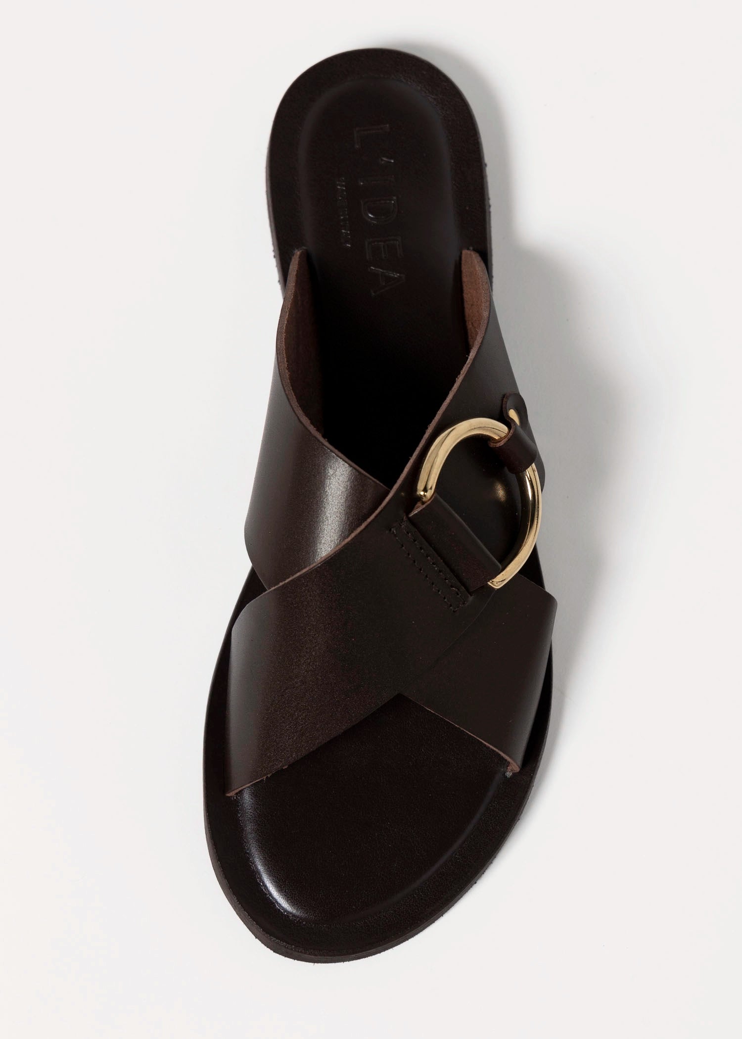 swatch_Brown Leather l'idea crossband flat sandal