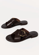 swatch_Brown Leather l'idea crossband flat sandal