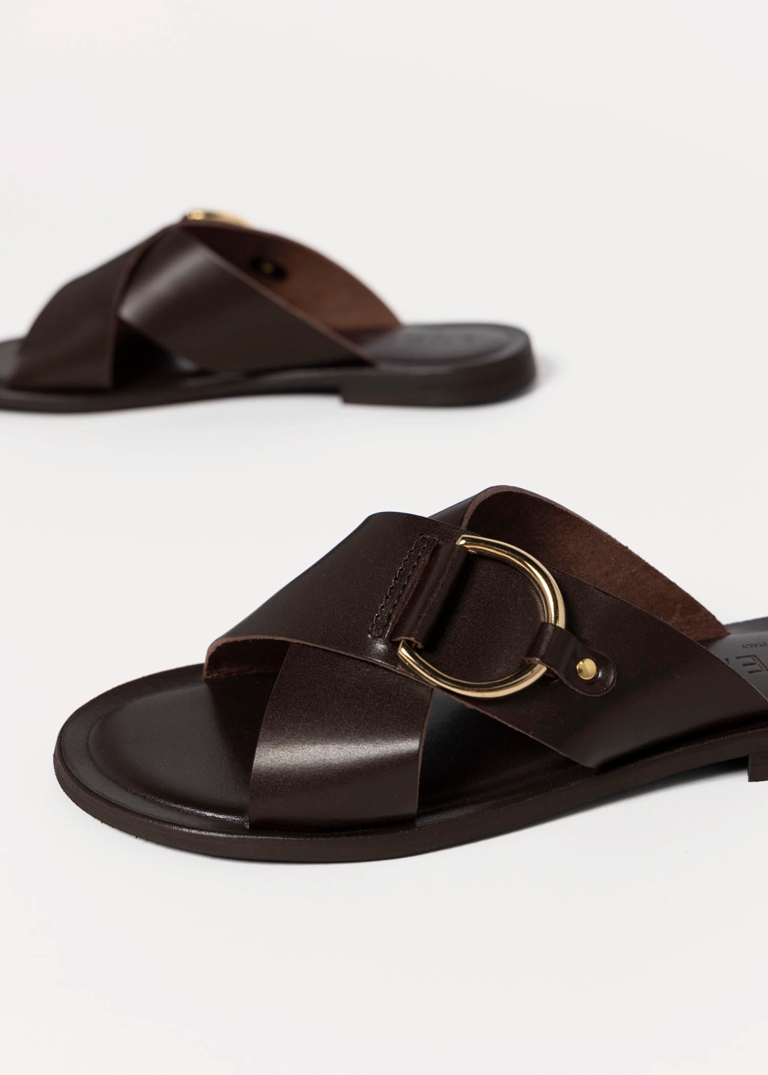 swatch_Brown Leather l'idea crossband flat sandal