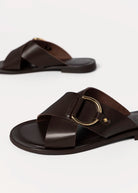 swatch_Brown Leather l'idea crossband flat sandal