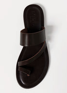 swatch_Brown Leather l'idea leather toe ring sandal