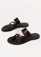 swatch_Brown Leather l'idea leather toe ring sandal