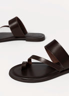 swatch_Brown Leather l'idea leather toe ring sandal