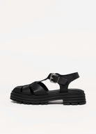 swatch_Black Leather kmb cala fisherman sandal