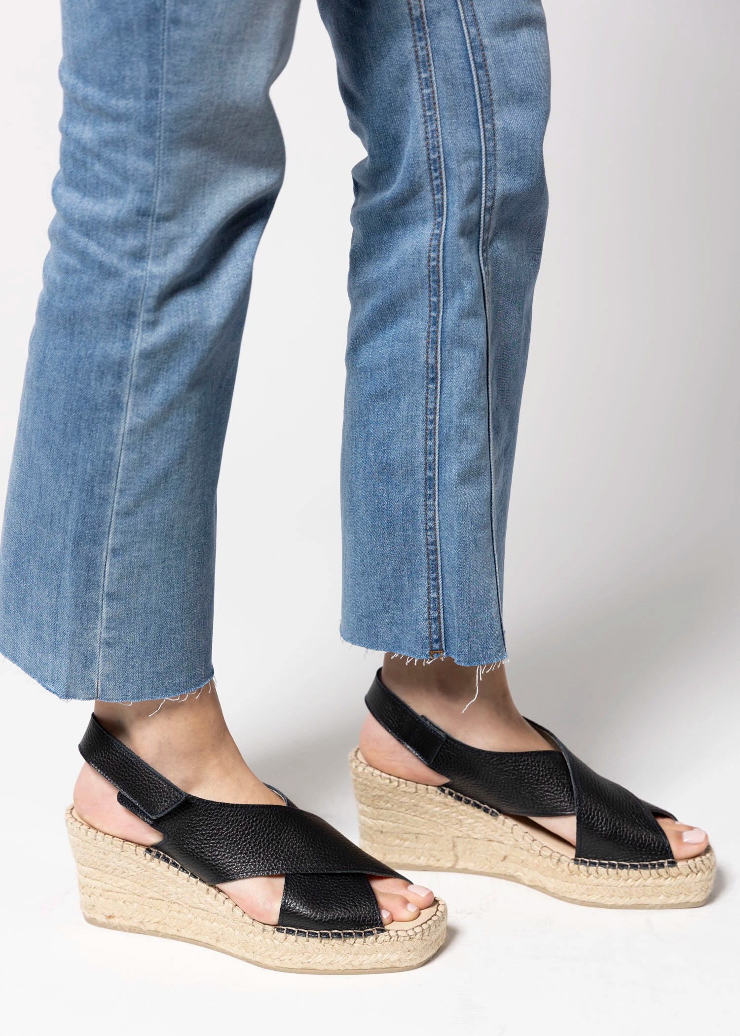 swatch_Black Leather fabiolas eos espadrille wedge sandals