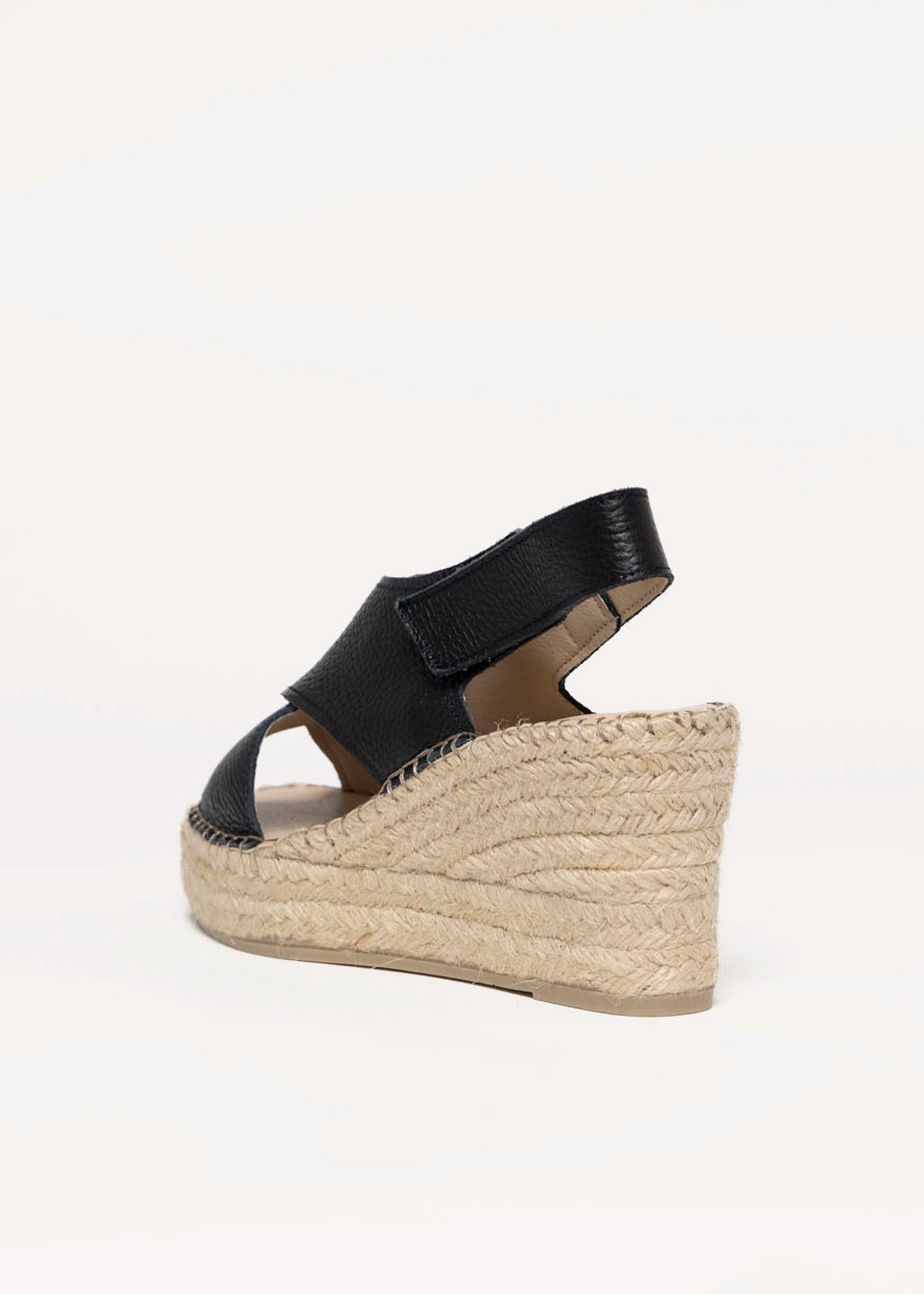 swatch_Black Leather fabiolas eos espadrille wedge sandals