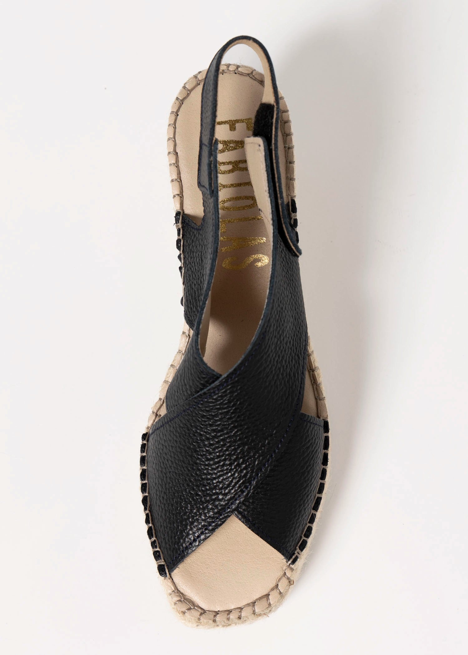 swatch_Black Leather fabiolas eos espadrille wedge sandals
