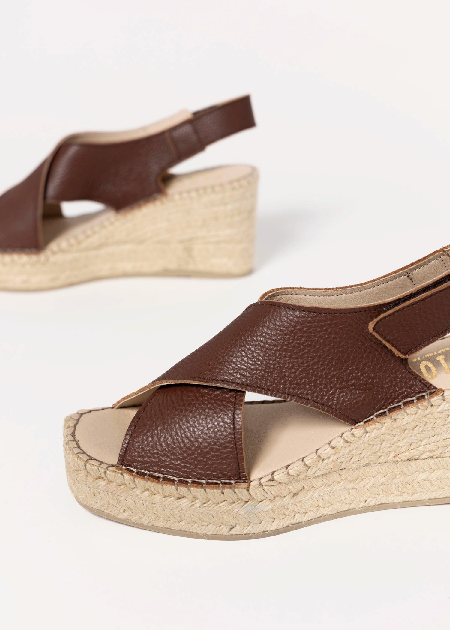 swatch_Brown Leather fabiolas eos espadrille wedge sandals
