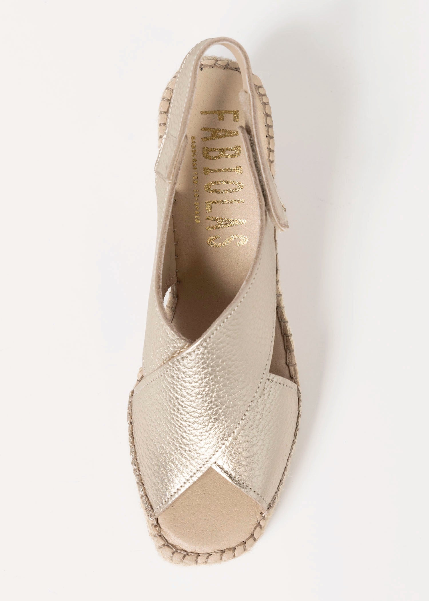 swatch_Gold Leather fabiolas eos espadrille wedge sandals