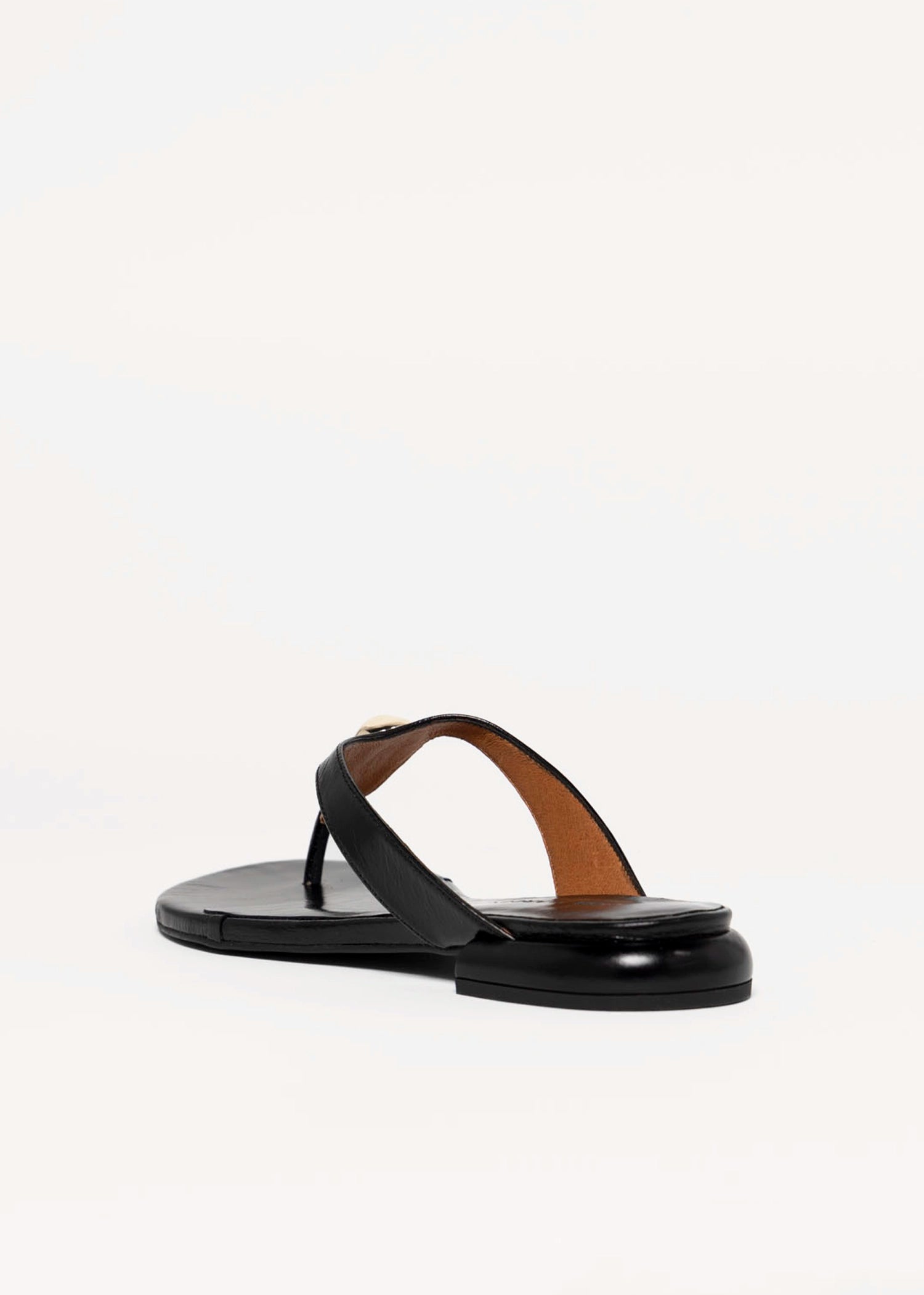 swatch_Black Leather angel alarcon claudia flip flop sandal