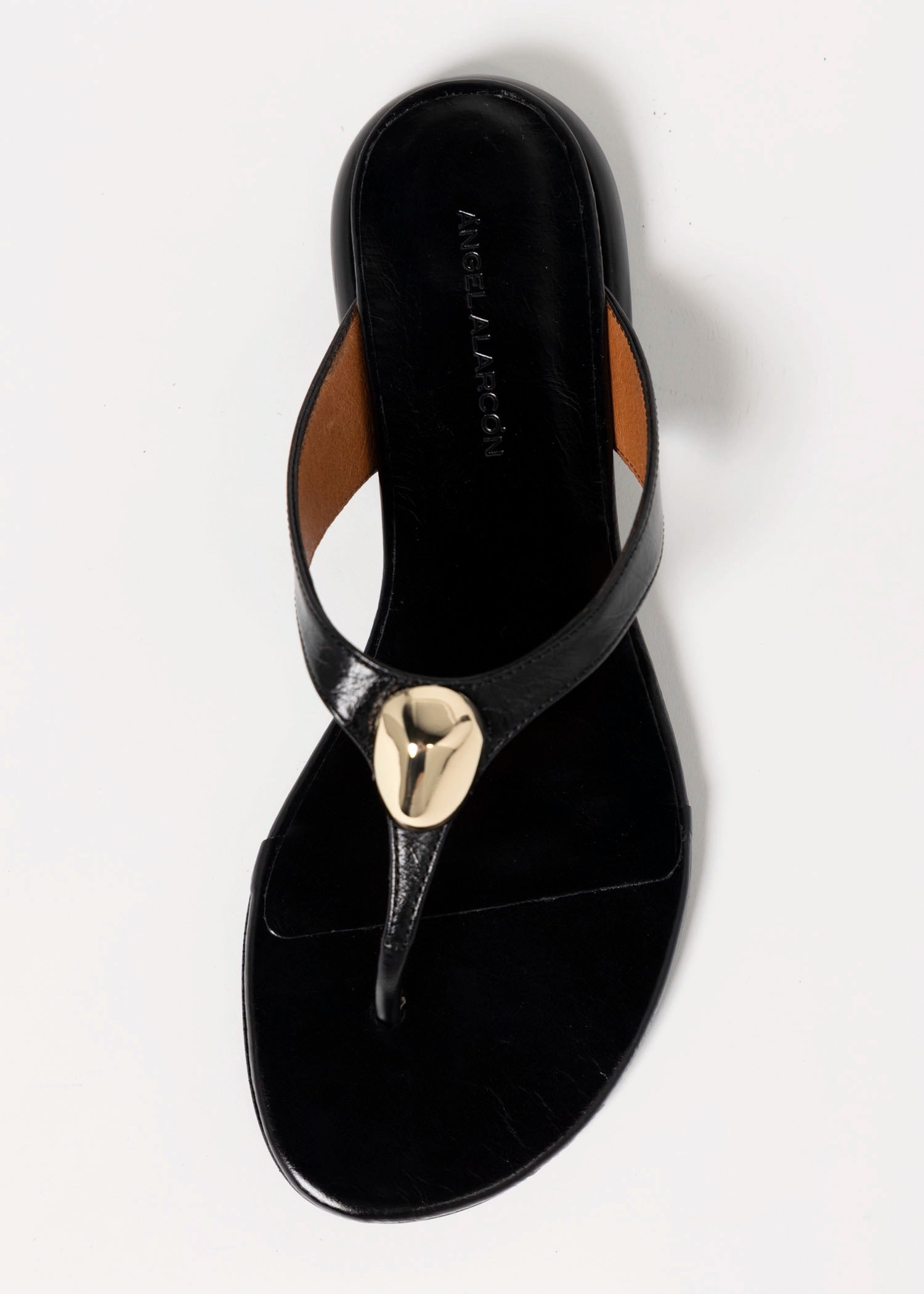 swatch_Black Leather angel alarcon claudia flip flop sandal