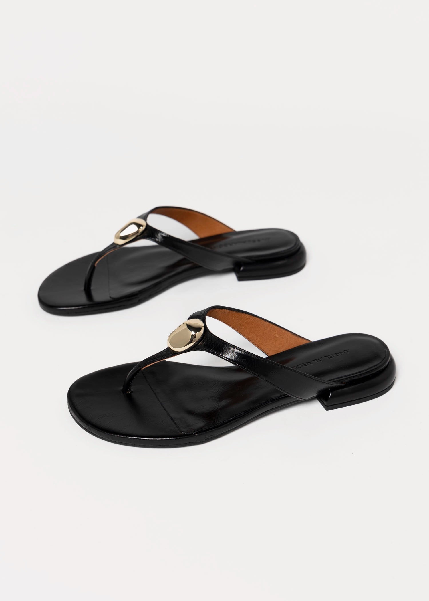 swatch_Black Leather angel alarcon claudia flip flop sandal