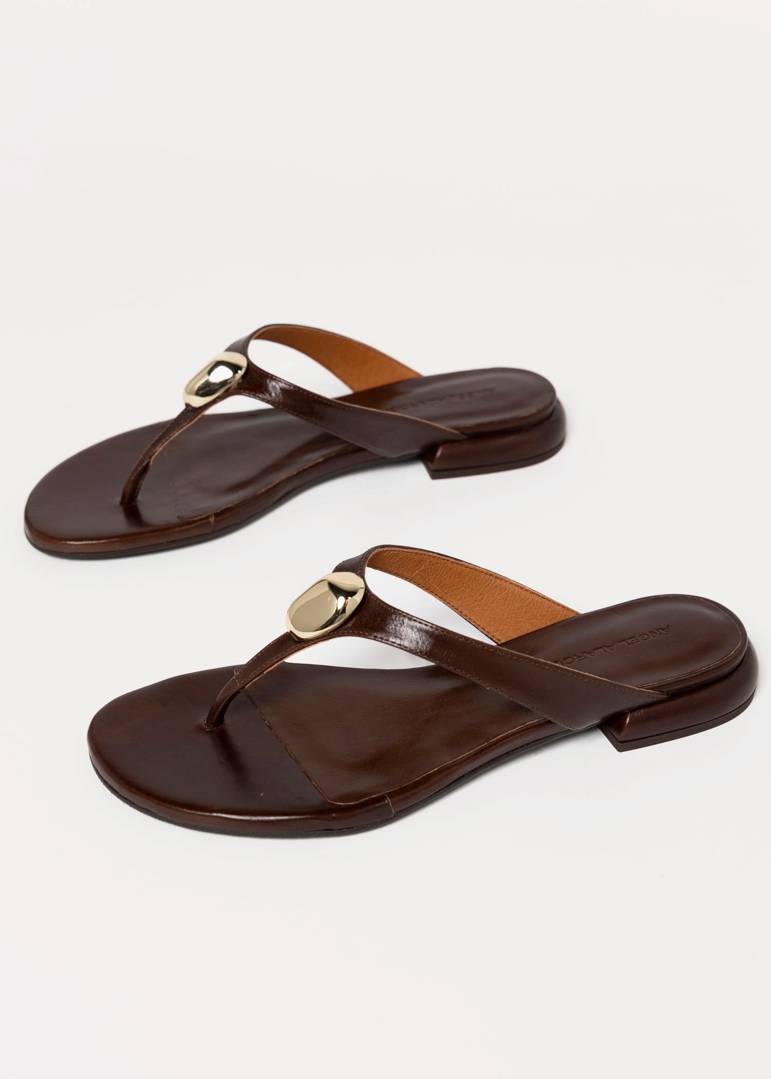 swatch_Coffee Leather angel alarcon claudia flip flop sandal