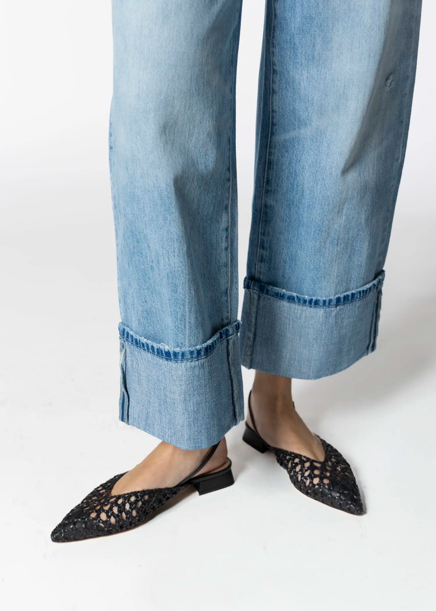 swatch_black leather lussy woven slingback flat shoes