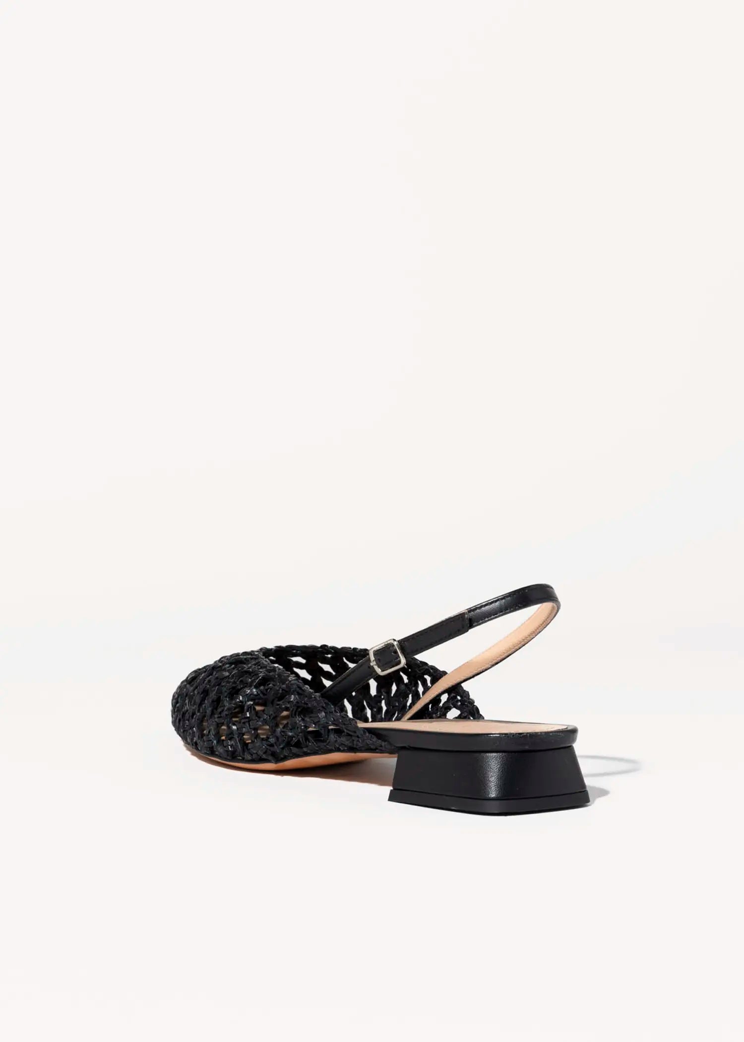 swatch_black leather lussy woven slingback flat shoes