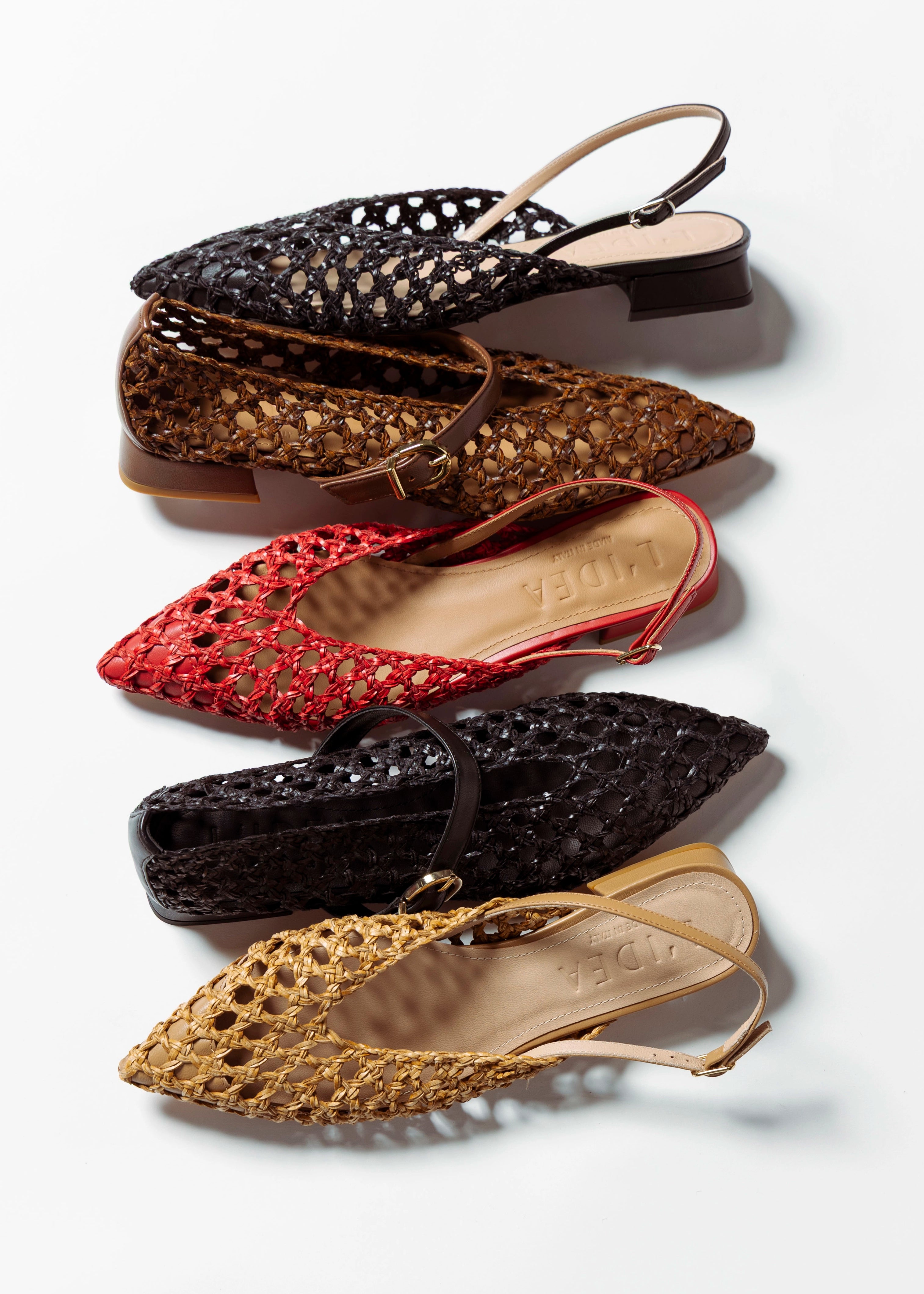 swatch_red leather lussy woven slingback flat shoes