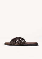 swatch_brown woven crossband sandal flat sandals