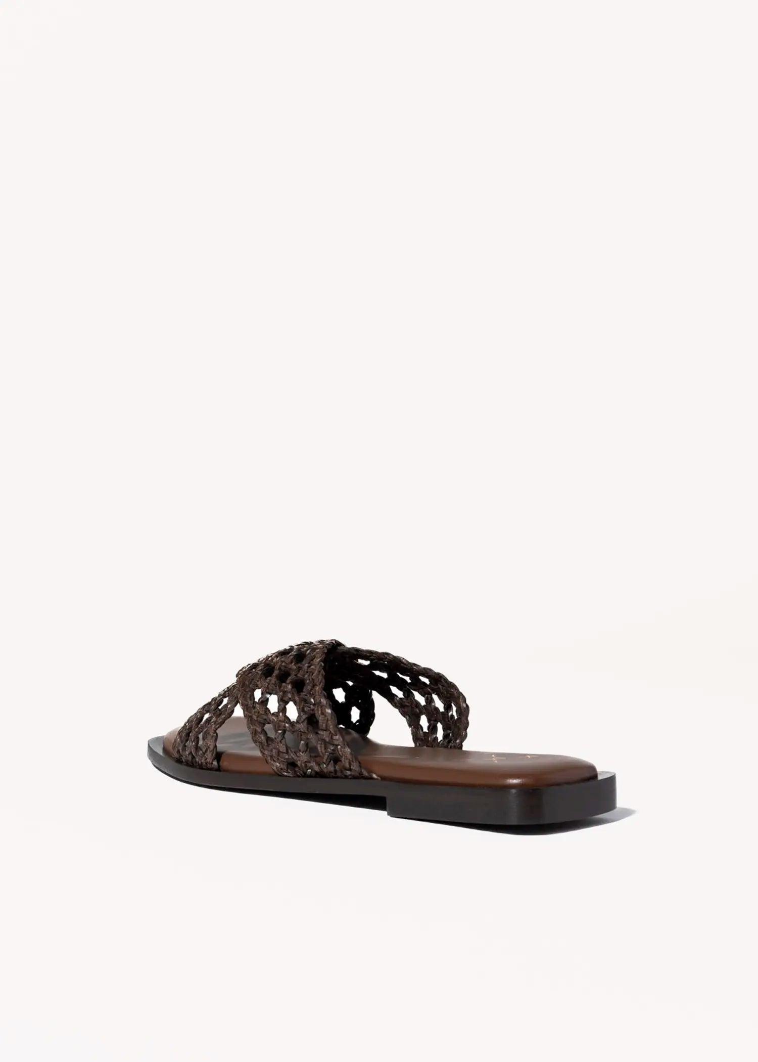 swatch_brown woven crossband sandal flat sandals
