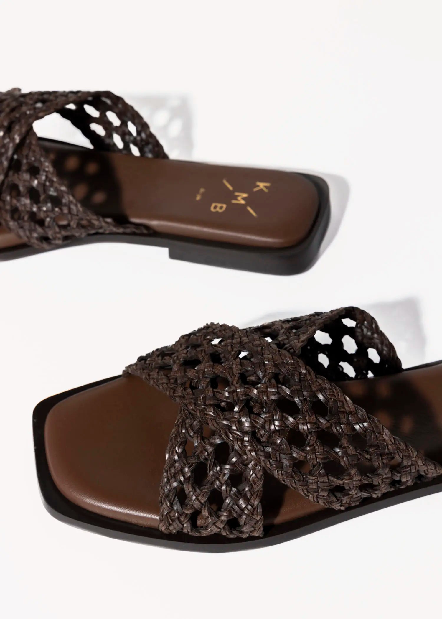 swatch_brown woven crossband sandal flat sandals