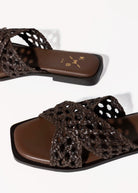 swatch_brown woven crossband sandal flat sandals