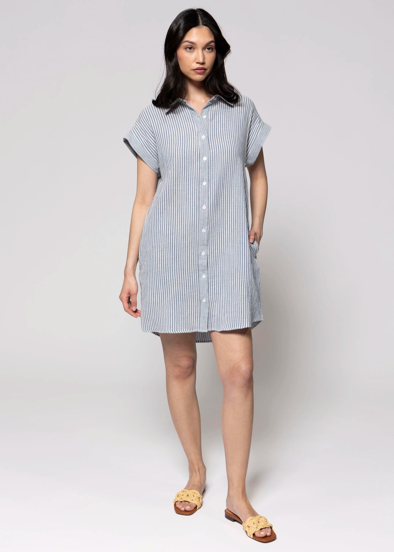 swatch_Ivory/Blue thread and supply crescent dress