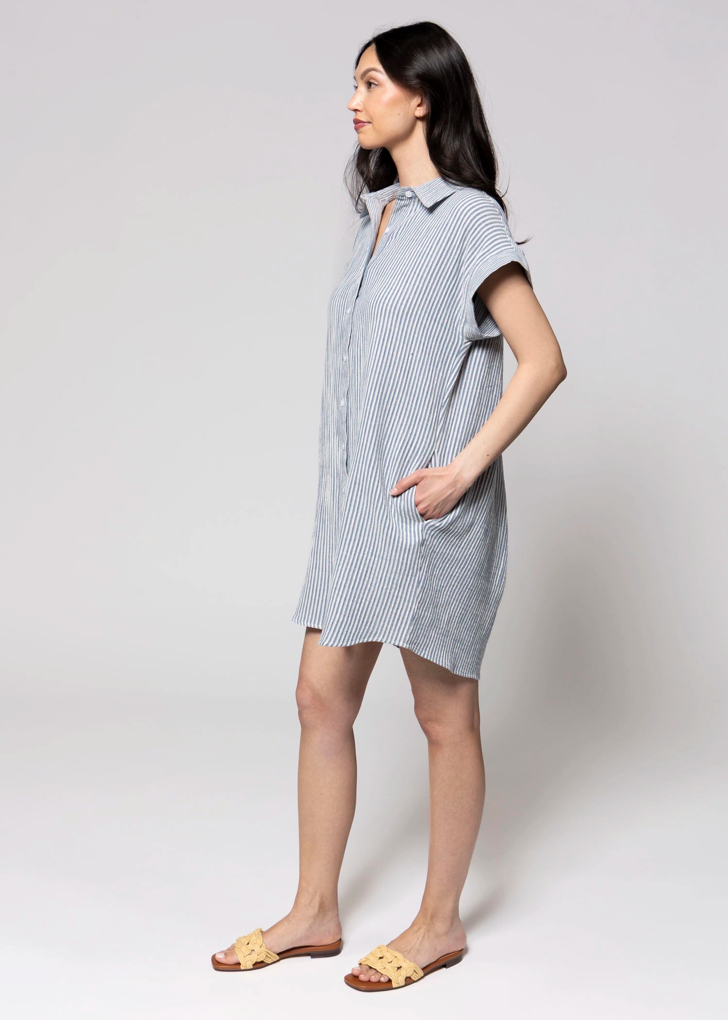 swatch_Ivory/Blue thread and supply crescent dress