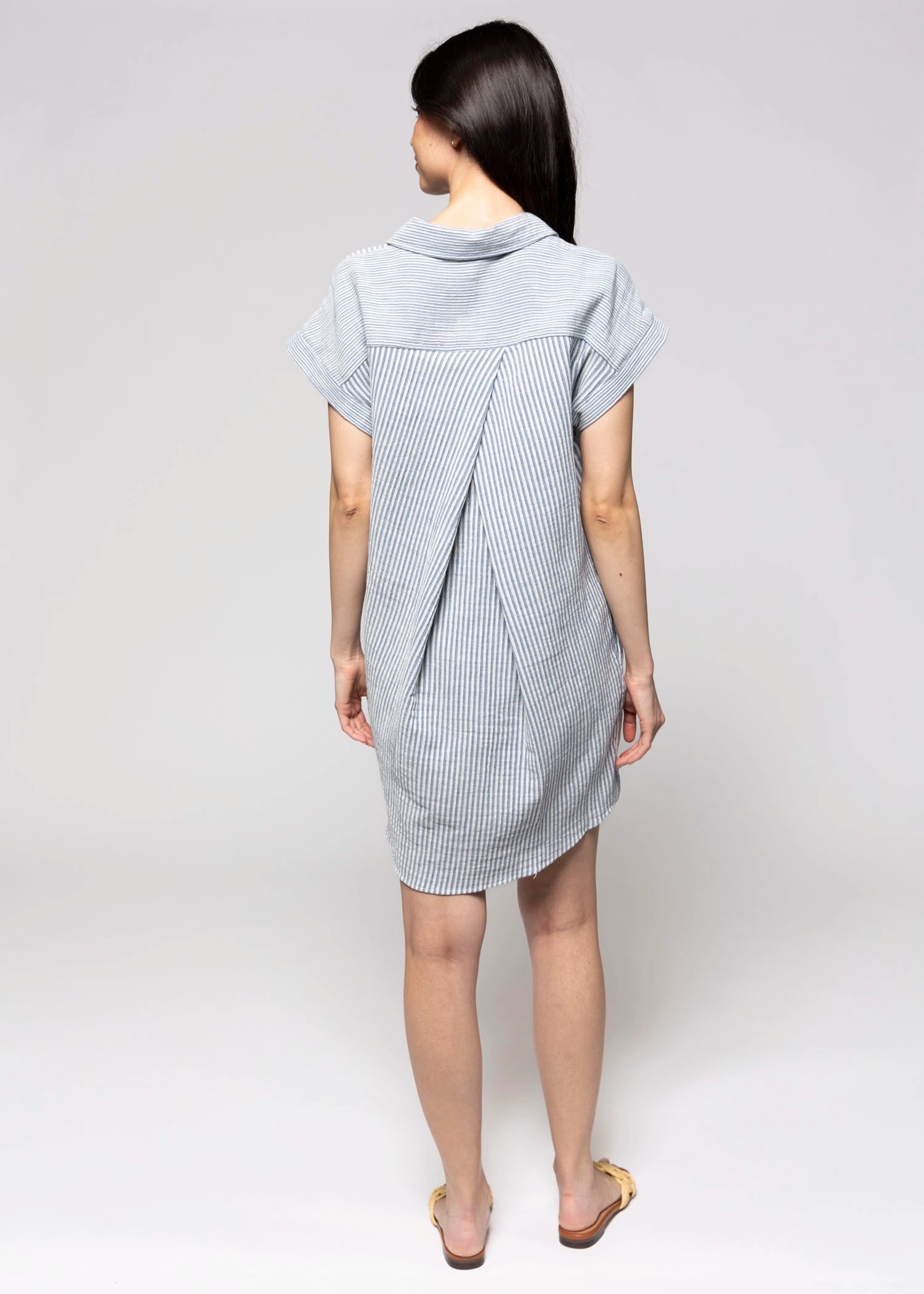 swatch_Ivory/Blue thread and supply crescent dress