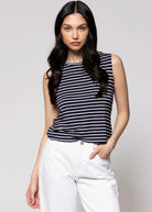 swatch_Navy/Ivory project social t extra striped tank