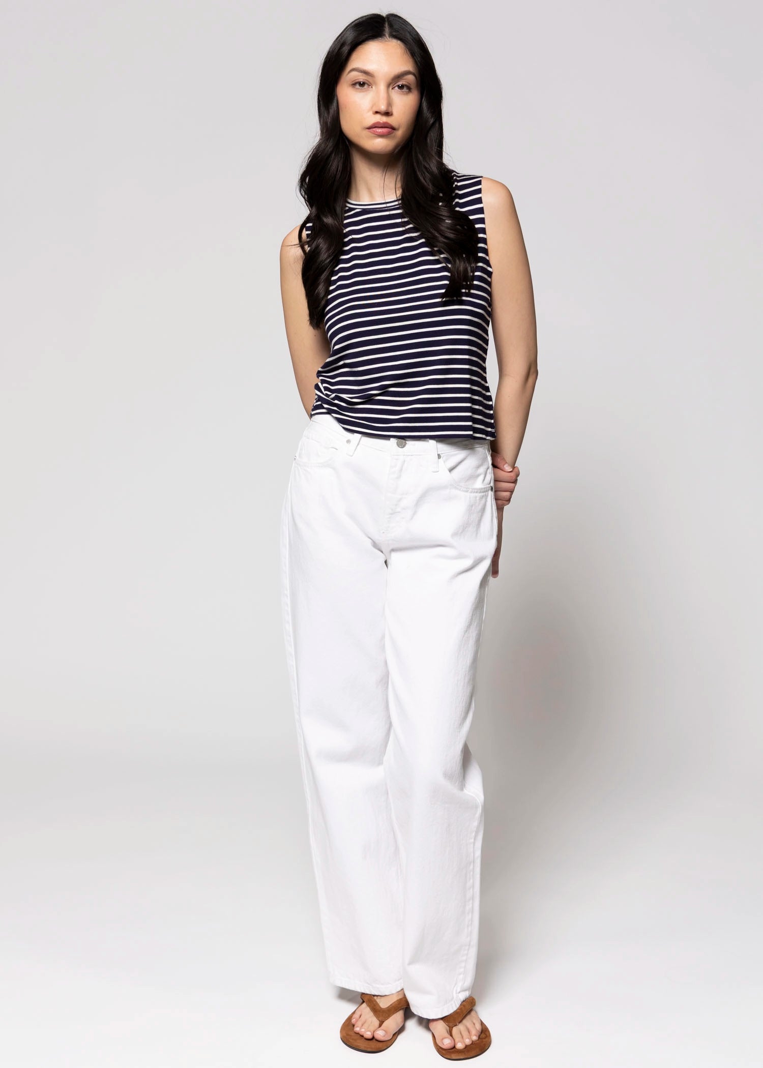 swatch_Navy/Ivory project social t extra striped tank