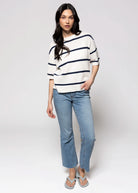 swatch_White/Navy thread and supply viola sweater