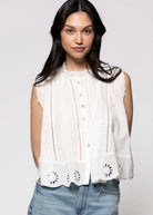 swatch_Off White sleeveless eyelet blouse