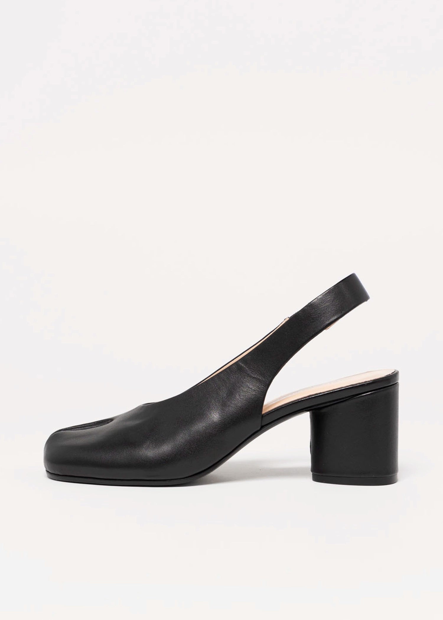 swatch_Black Leather tabi slingback pump