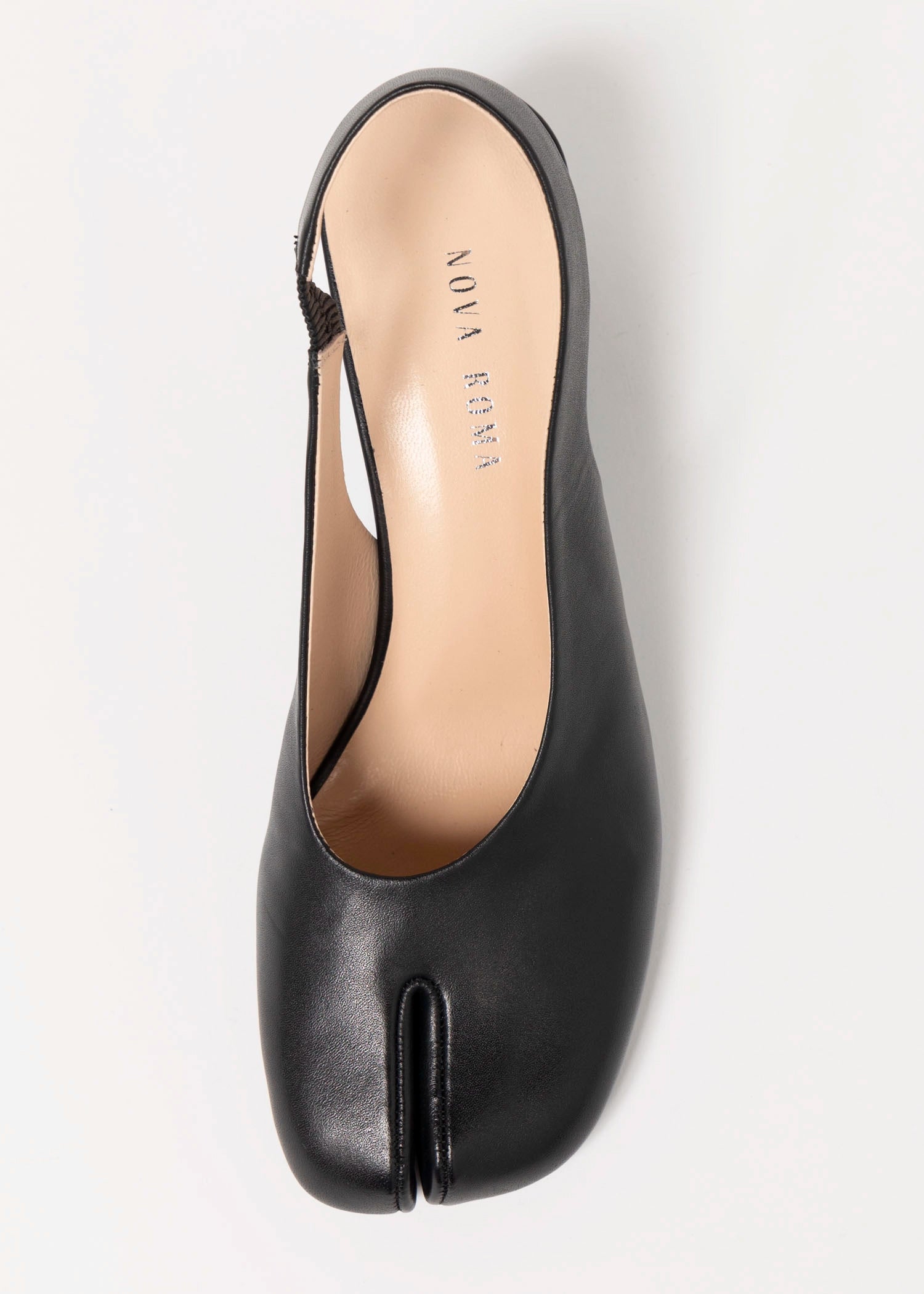 swatch_Black Leather tabi slingback pump
