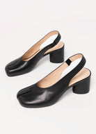 swatch_Black Leather tabi slingback pump