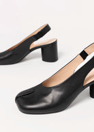 swatch_Black Leather tabi slingback pump