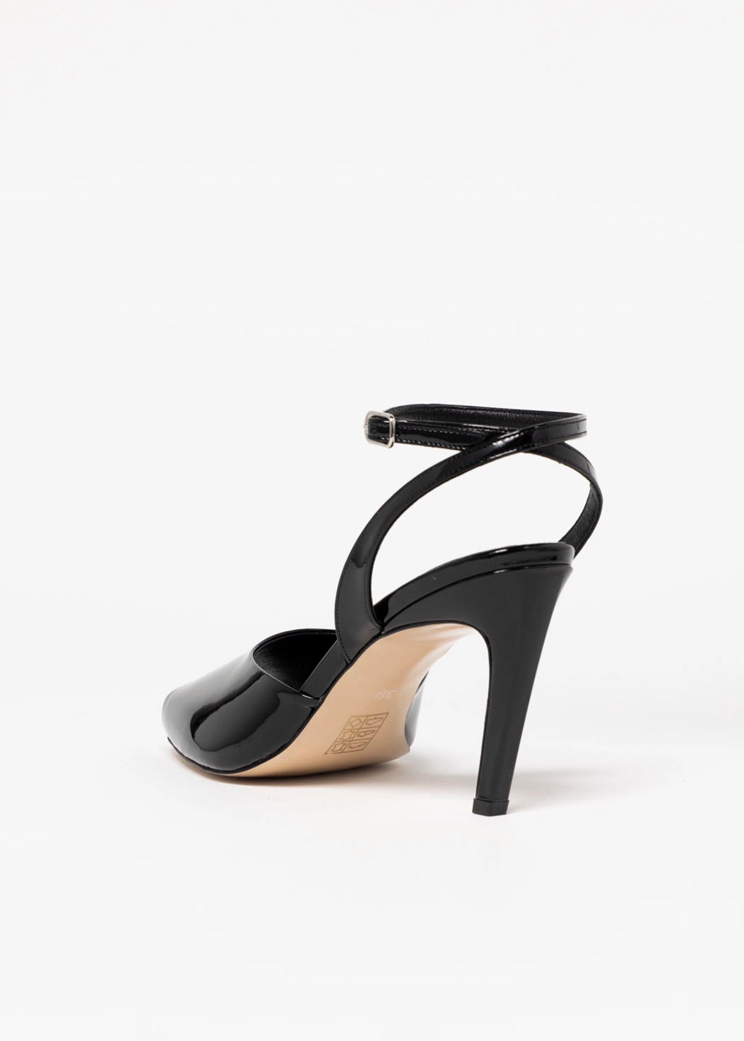 swatch_Black Patent Heeled Peep toe sandal