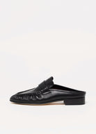 swatch_Black Leather tony bianco glacier ruched mule loafer